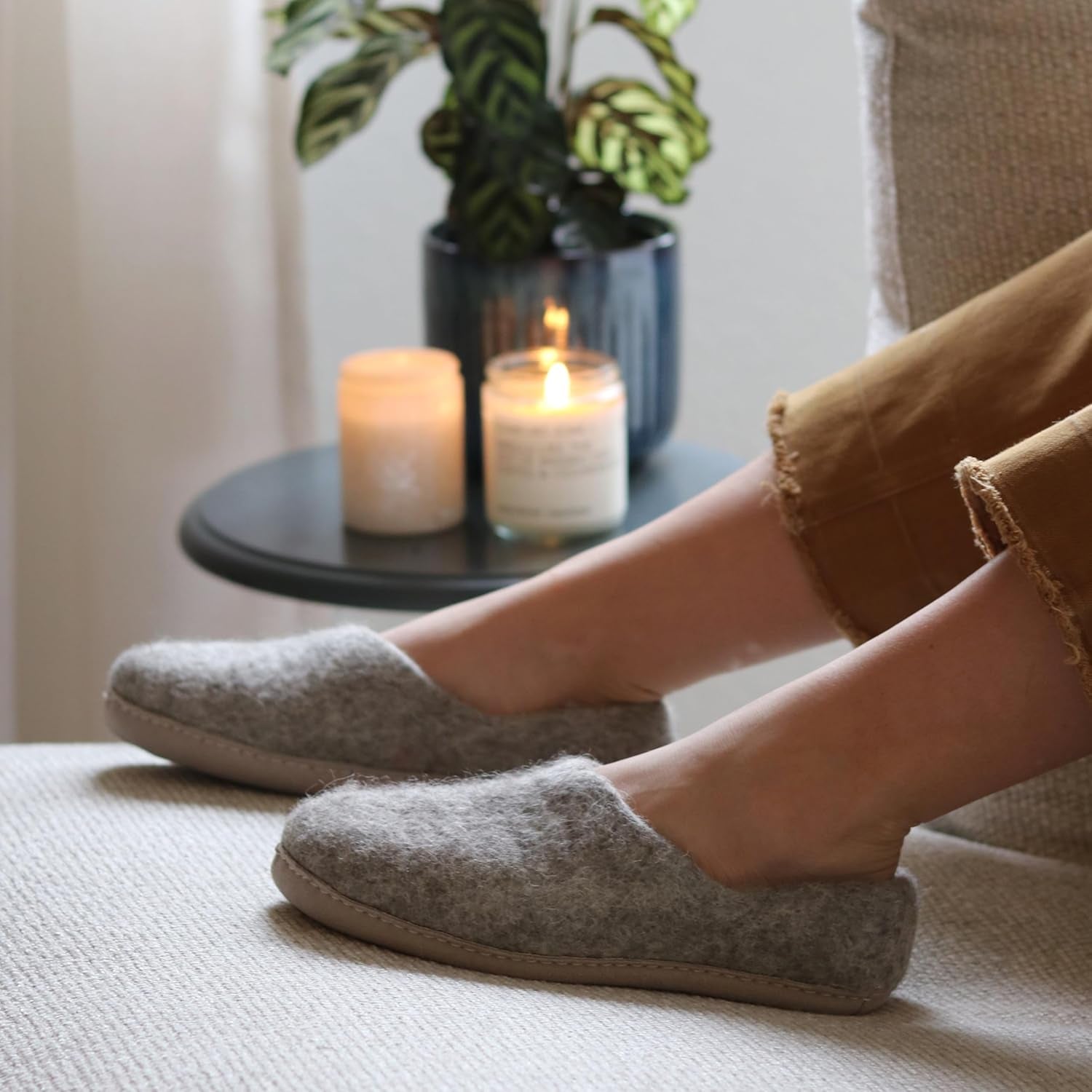 Merino Wool Felt Slippers – Comfortable