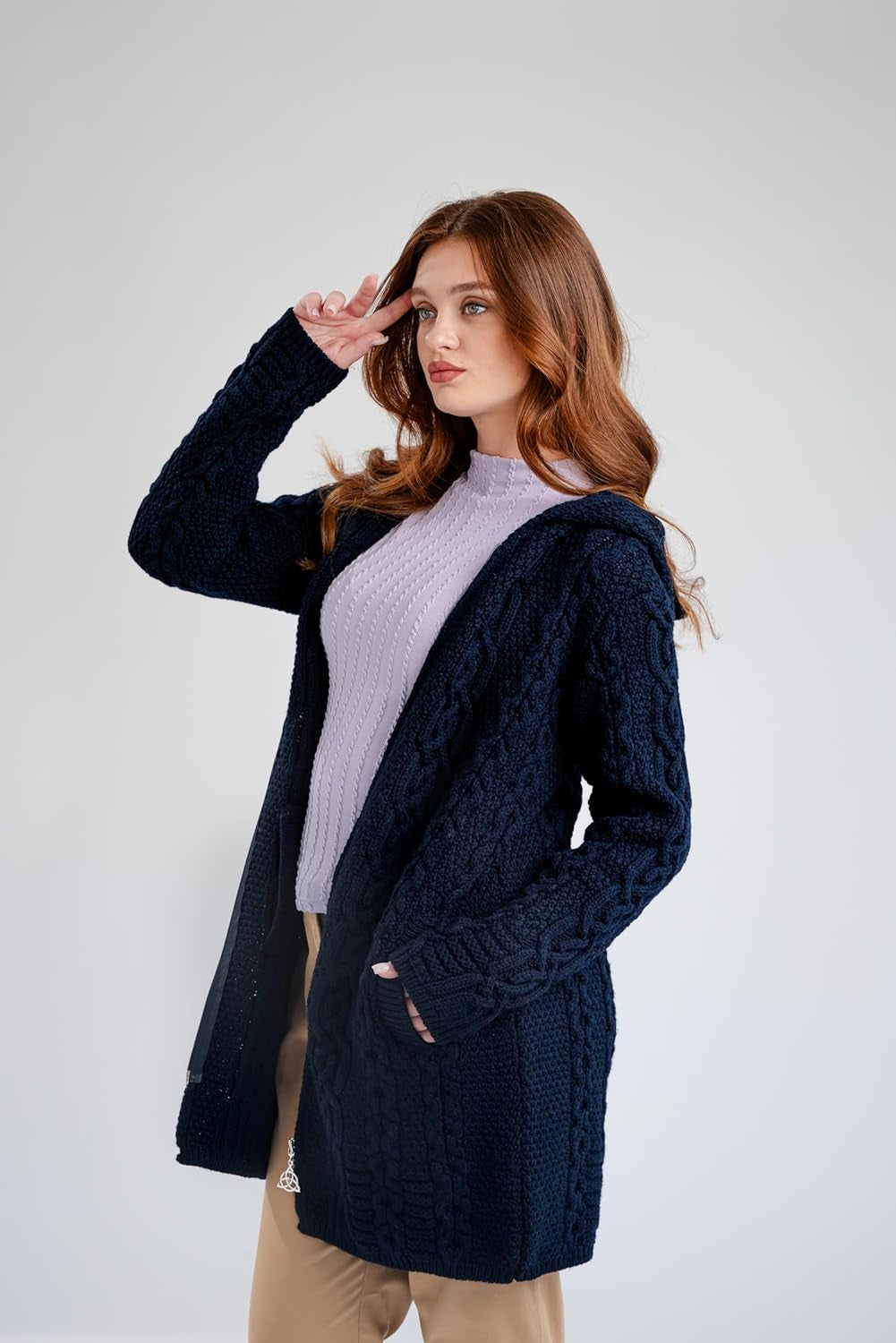 Celtic Merino Wool Jacket – Elegant Heritage Knit