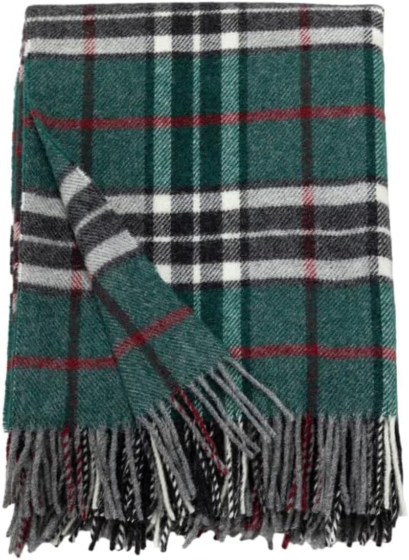 Merino Throw Blanket - Blue Plaid