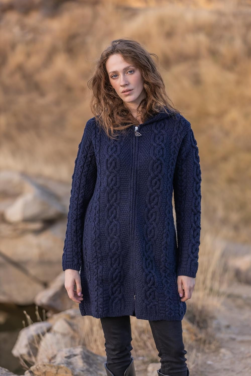 Celtic Merino Wool Jacket – Elegant Heritage Knit