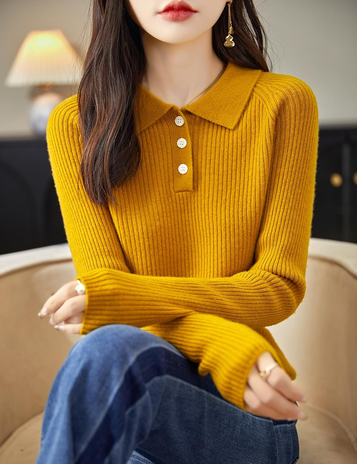 Merino Wool Sweater – Orange