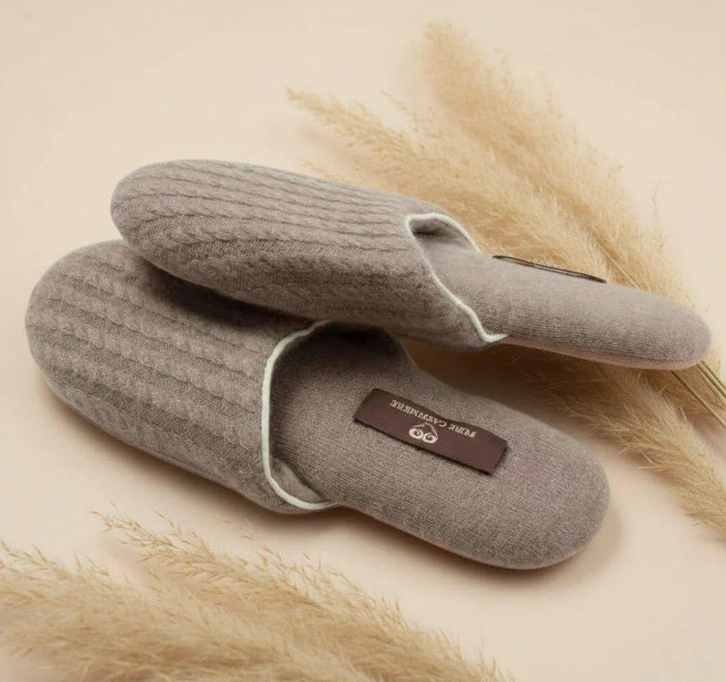 Cashmere Slippers – Ribbed