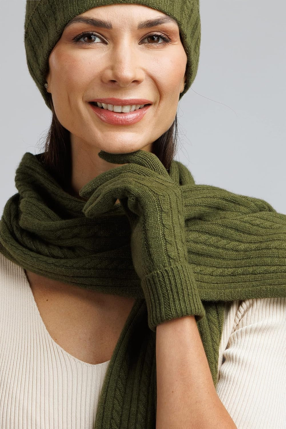 Women's Cashmere Gloves – Olive