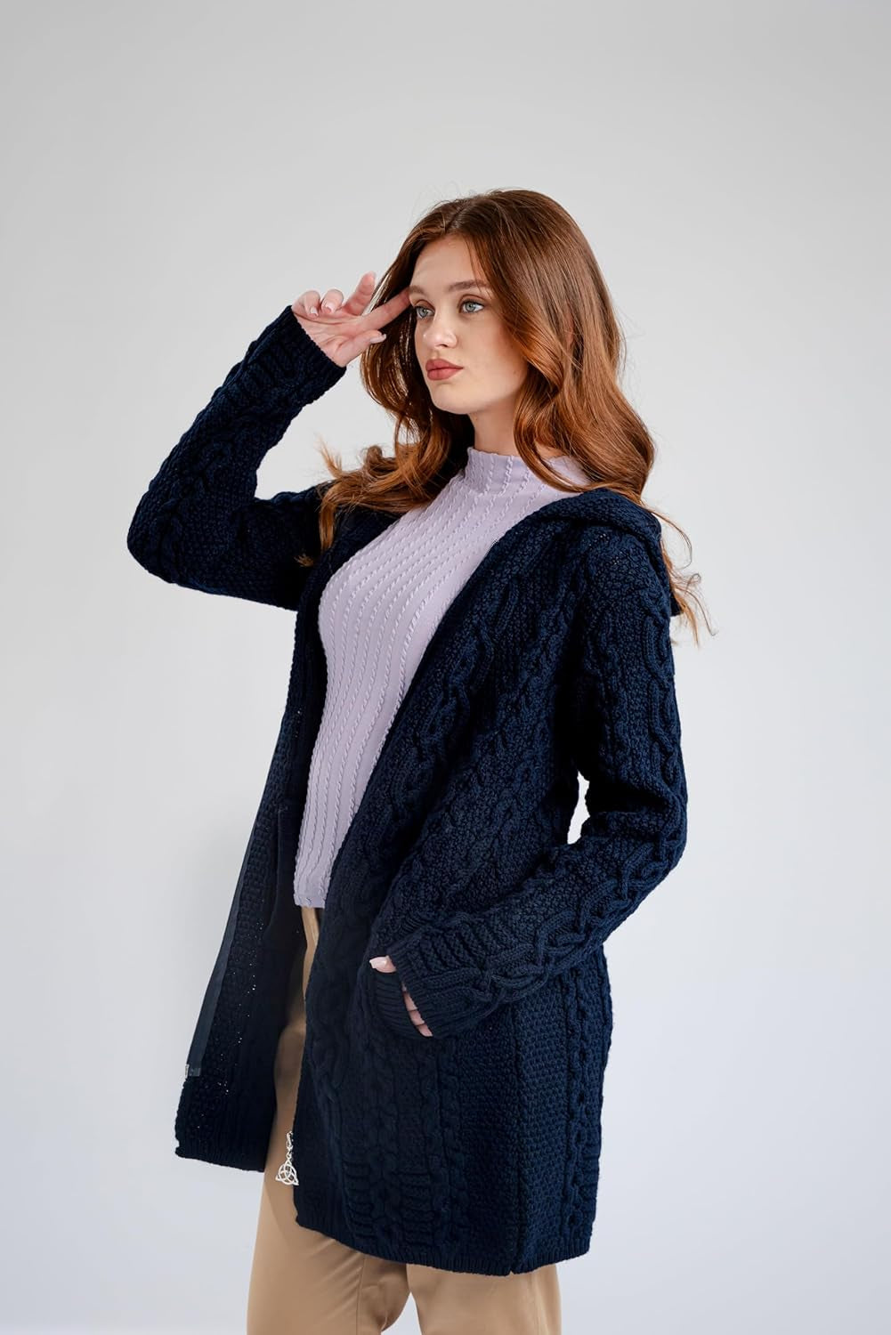 Celtic Merino Wool Jacket – Elegant Heritage Knit