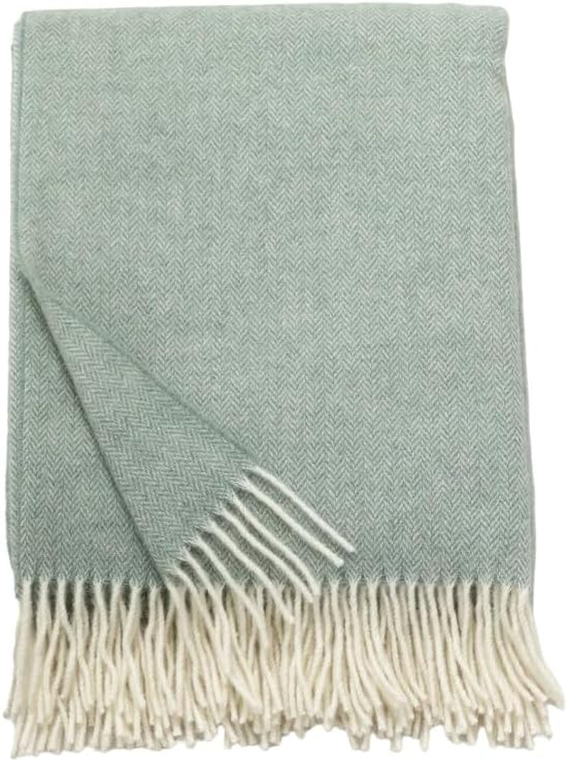 Merino Throw Blanket - Blue Plaid