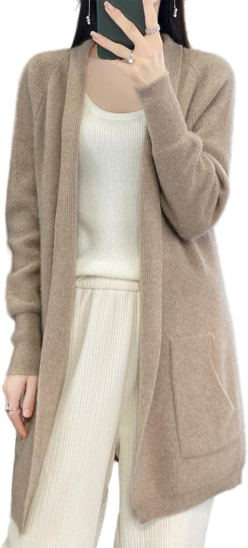 Merino Knitted Jacket – Relaxed Fit with Pockets