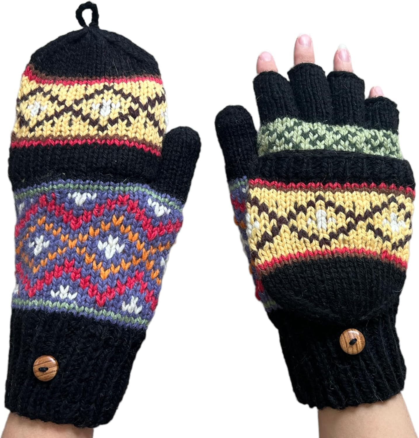 Fingerless Alpaca Gloves – Diamond Pattern