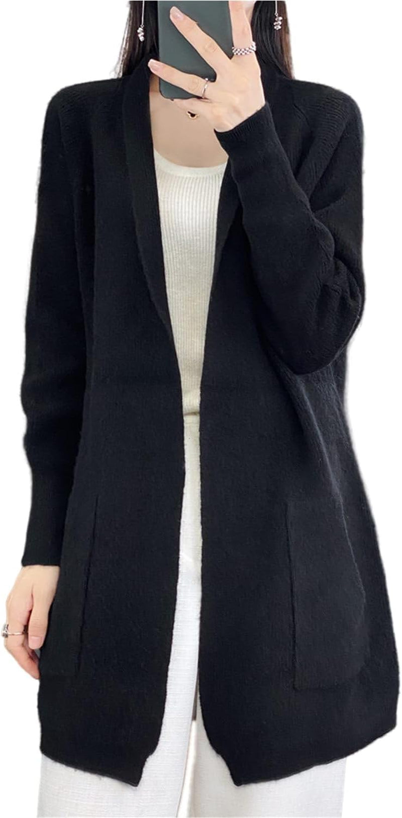 Merino Knitted Jacket – Relaxed Fit with Pockets