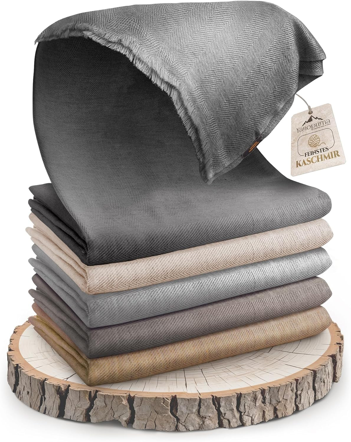 Cashmere Throw Blanket – Patterned Herringbone