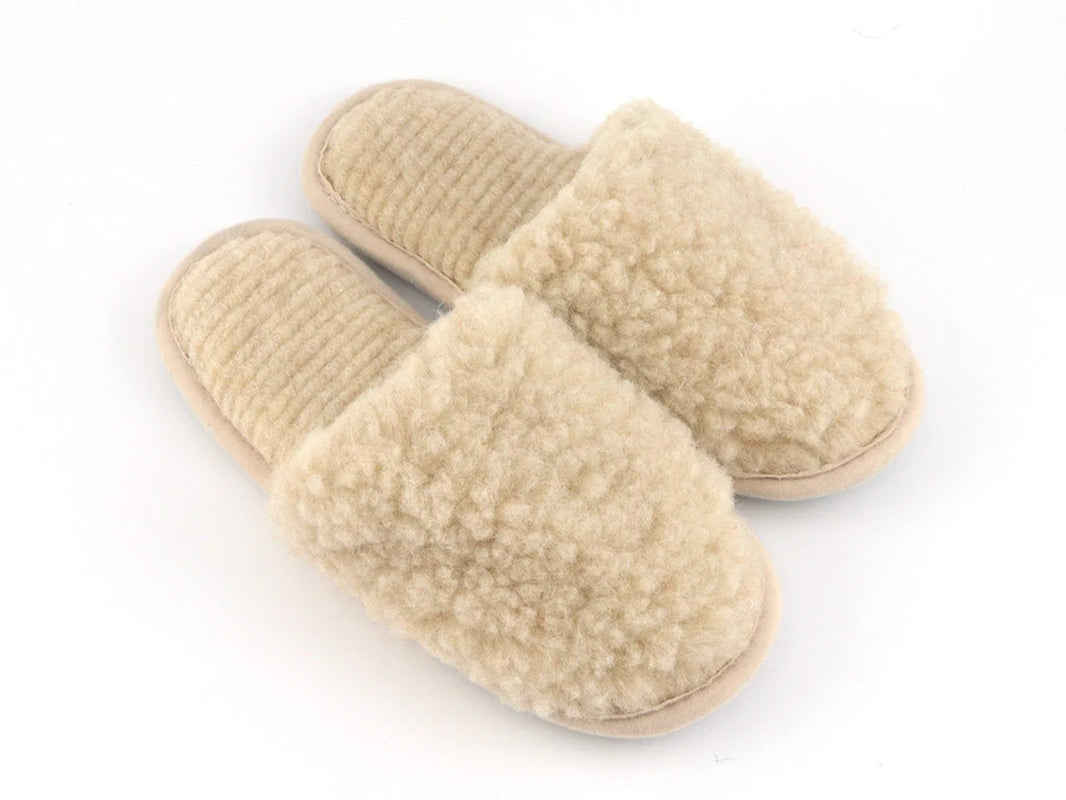 Merino Slippers – Beige Indoor Comfort