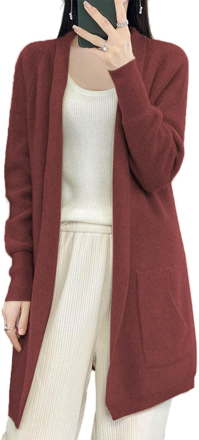 Merino Knitted Jacket – Relaxed Fit with Pockets