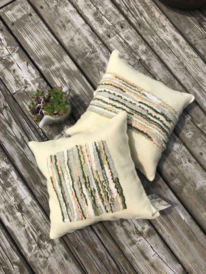 Merino Wool Pillow Cover – Textural Stripes