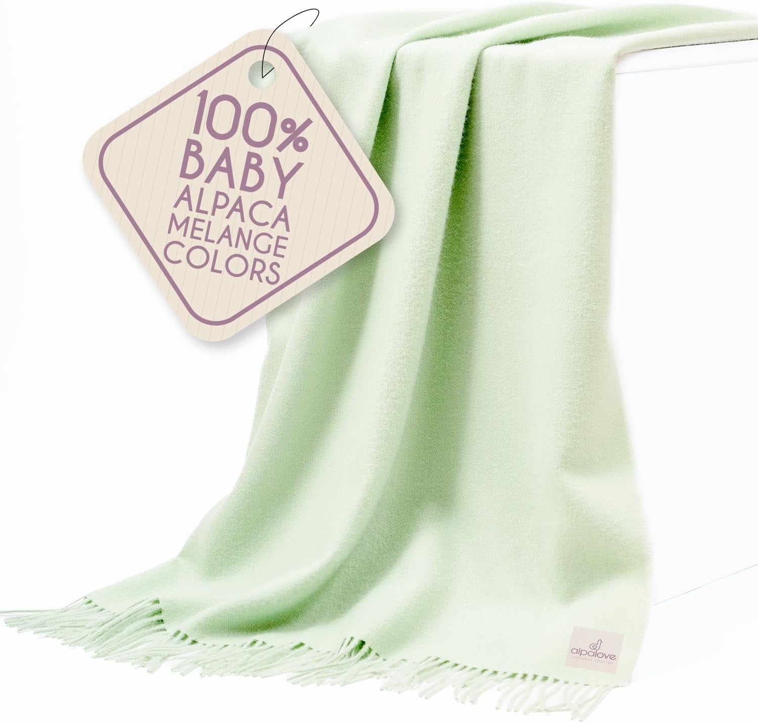 Alpaca Wool Throw Blanket – Herringbone Design