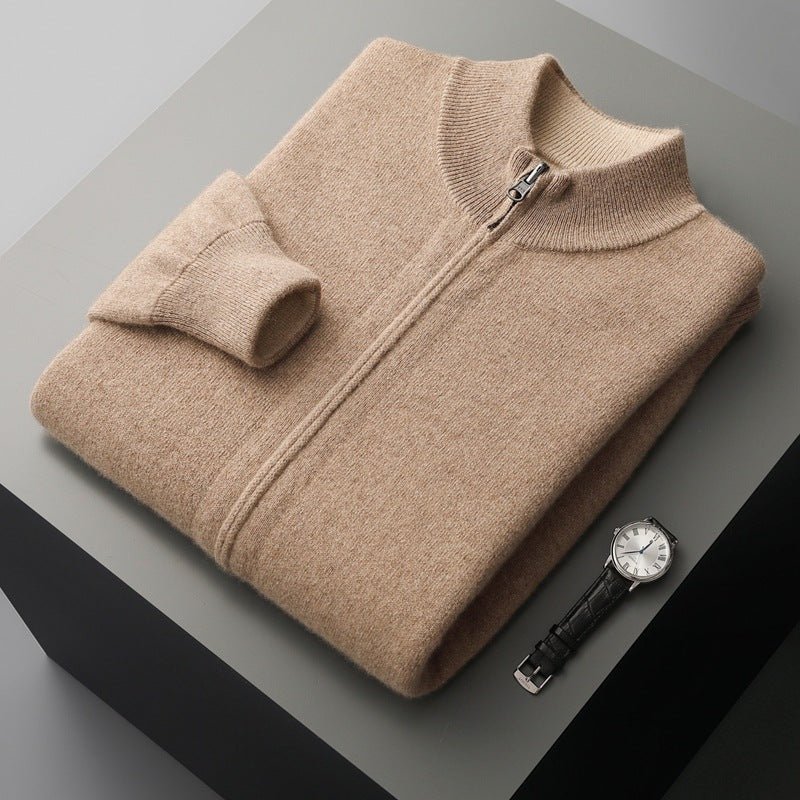 Autumn And Winter Double - sided Thickened Zipper Wool Cardigan - Alpaca House