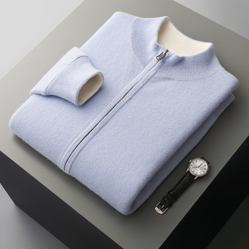 Autumn And Winter Double - sided Thickened Zipper Wool Cardigan - Alpaca House