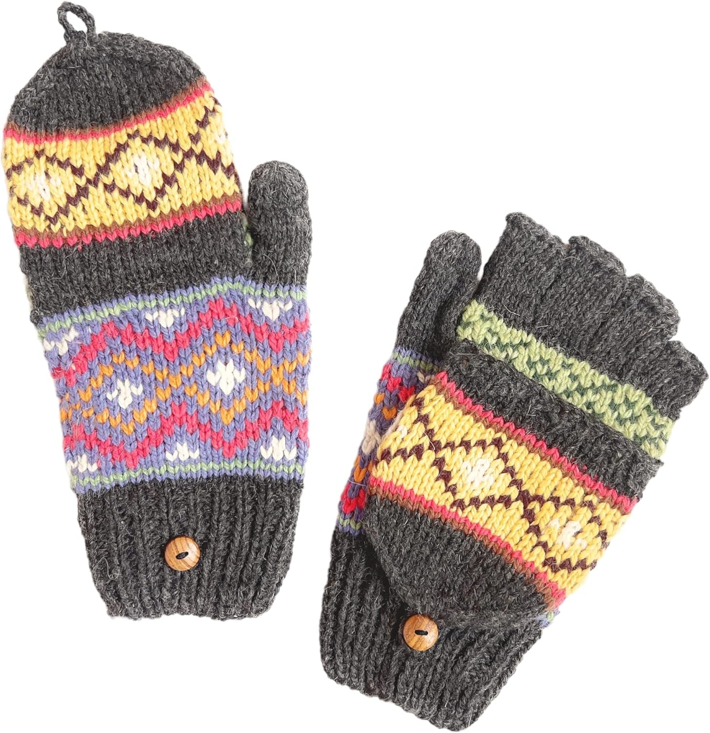Fingerless Alpaca Gloves – Diamond Pattern