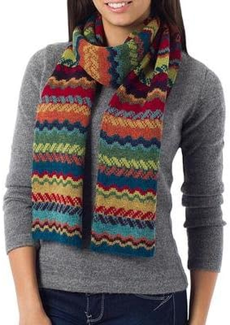 Multicolor Alpaca Scarf – Cozy Winter Wrap