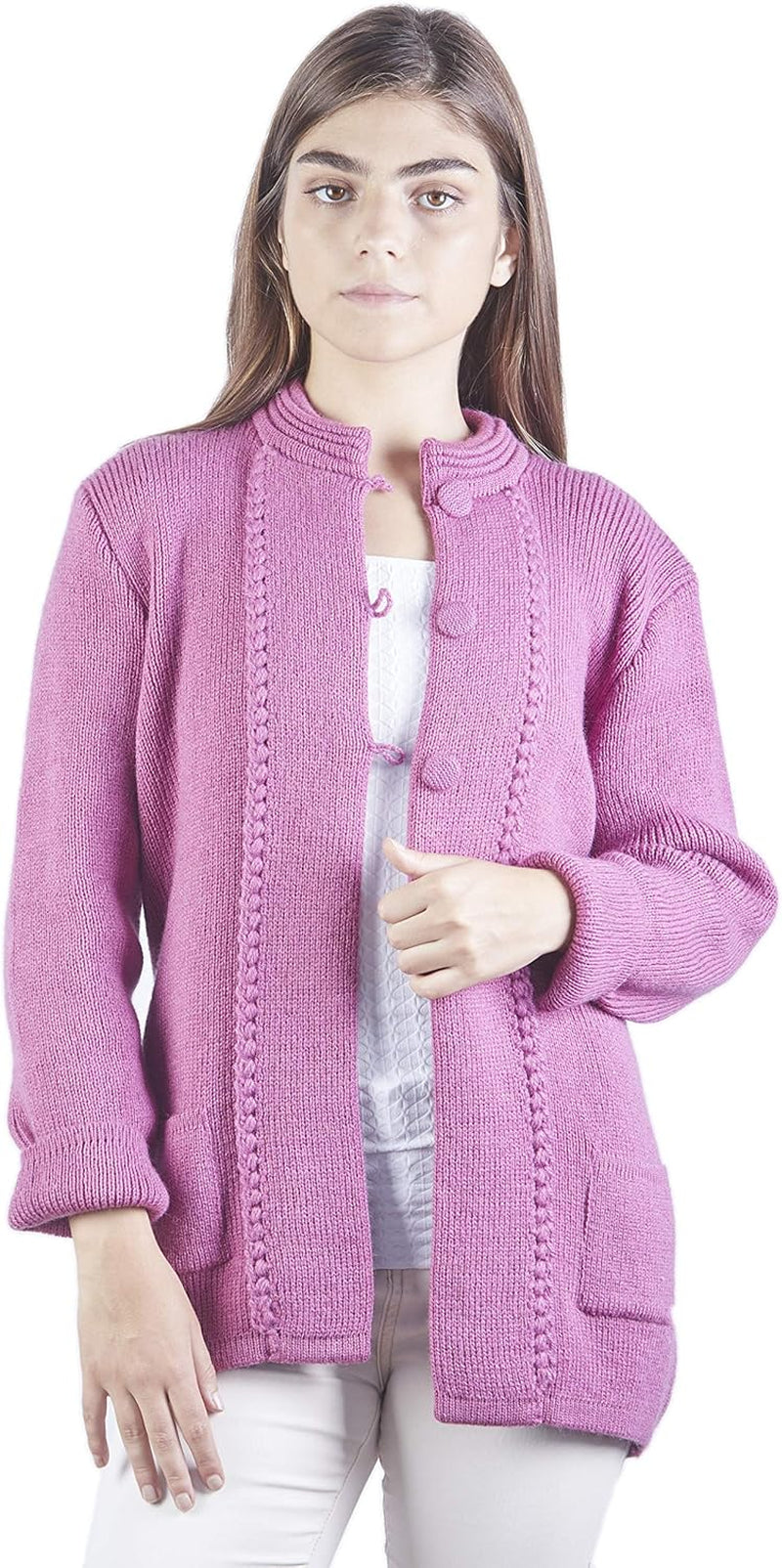 Alpaca Wool Sweater with Buttons – Soft & Foldable