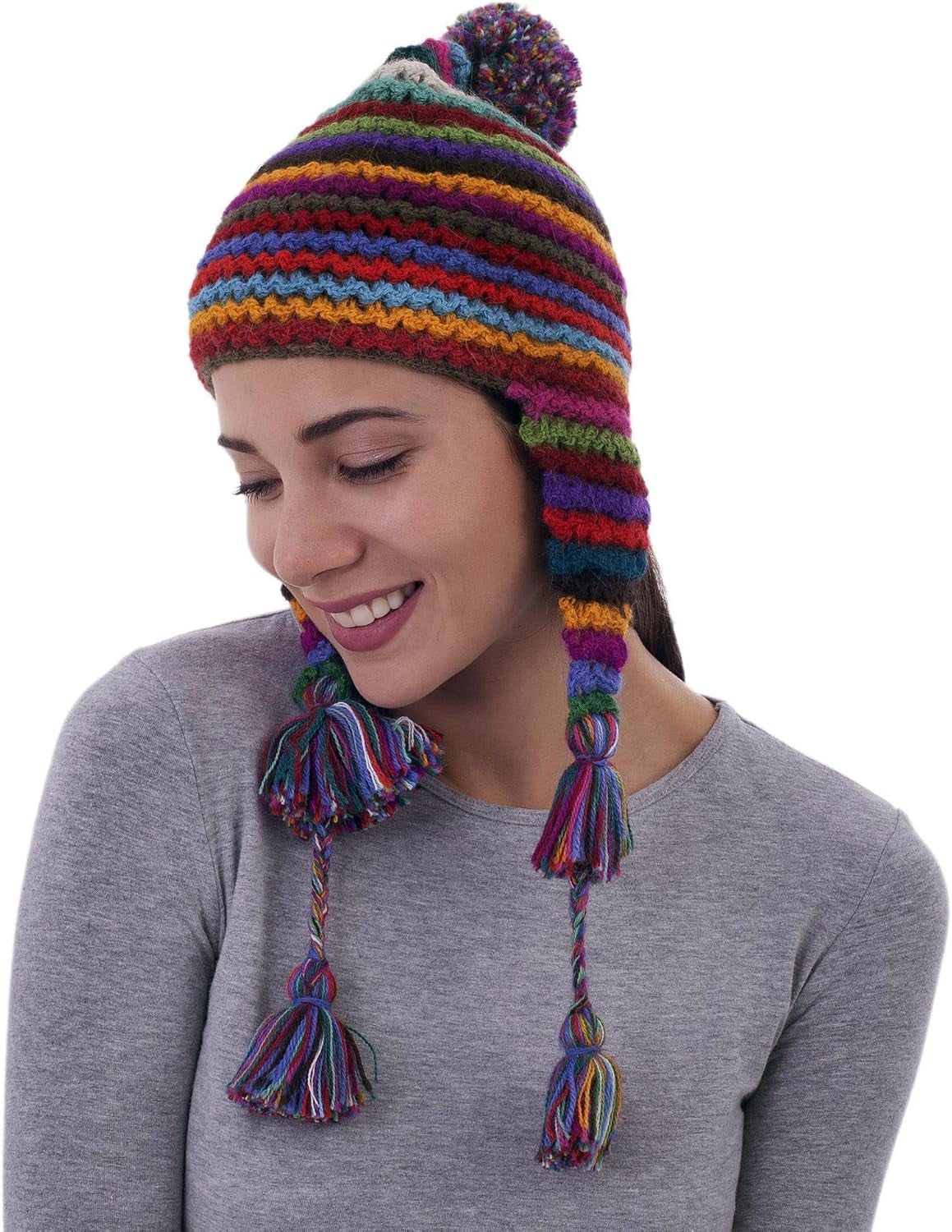 Alpaca Rainbow Hat – Vibrant & Warm
