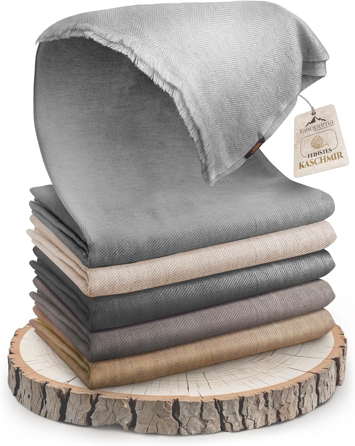 Cashmere Throw Blanket – Patterned Herringbone