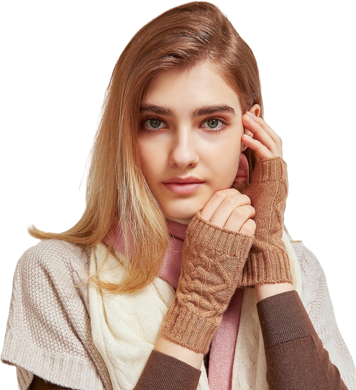 Cashmere Fingerless Gloves – Warm & Soft