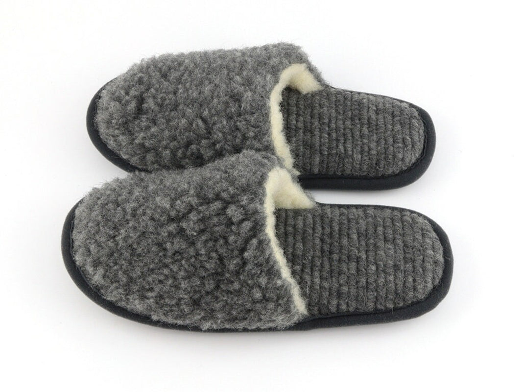 Merino Slip-On Slippers – Gray Merino Felt