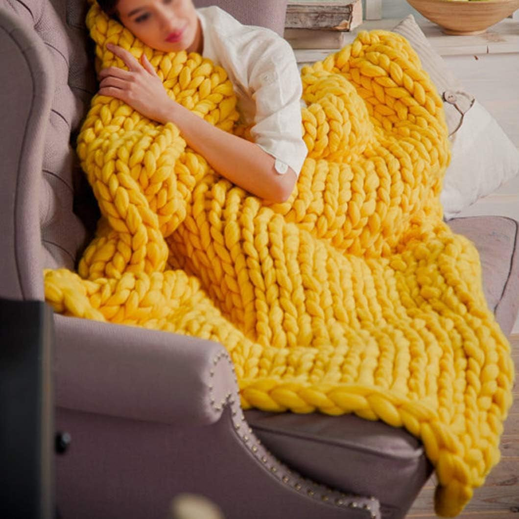 Merino Throw Blanket - Yellow