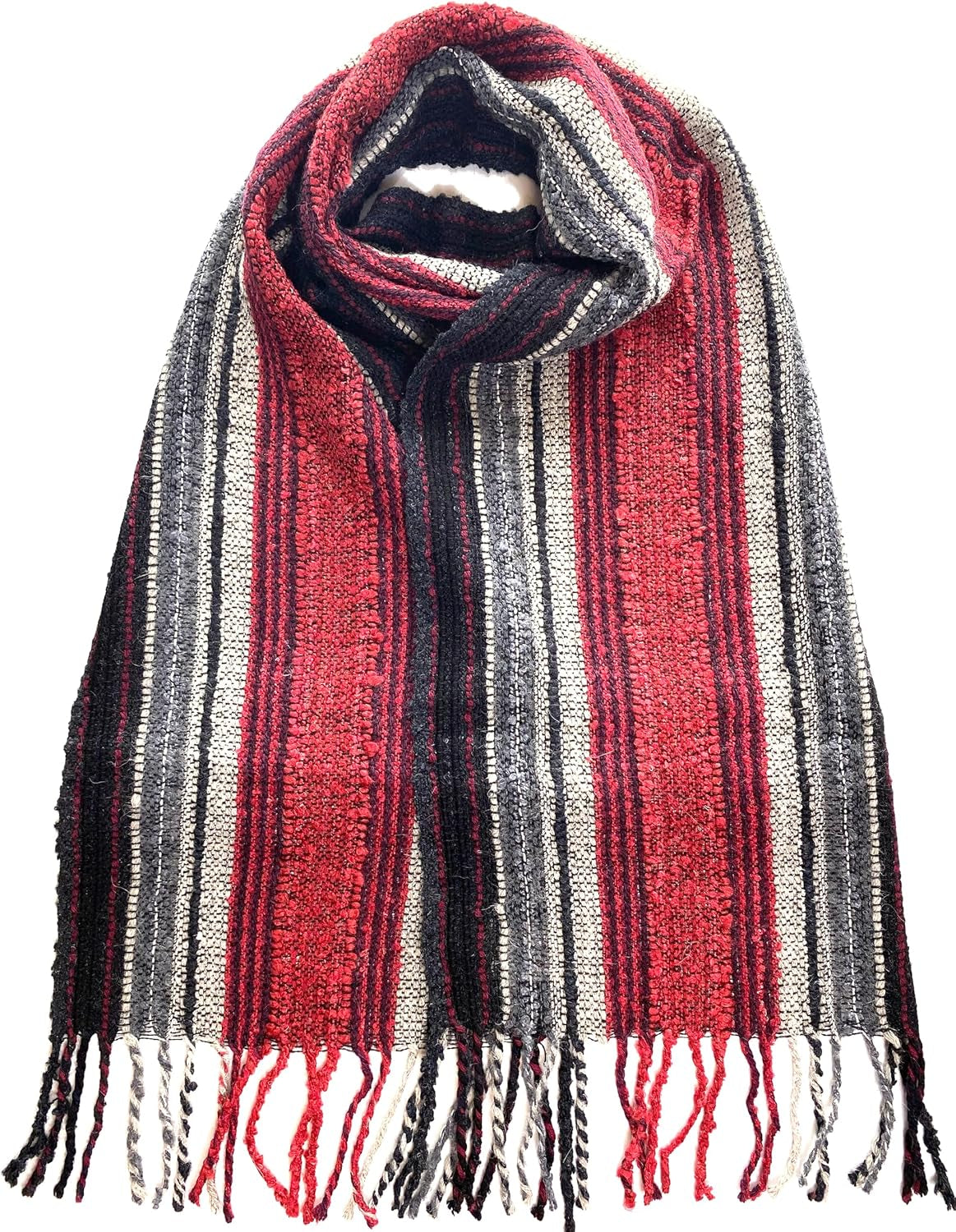 Baby Alpaca Scarf – Handwoven Multicolor Elegance