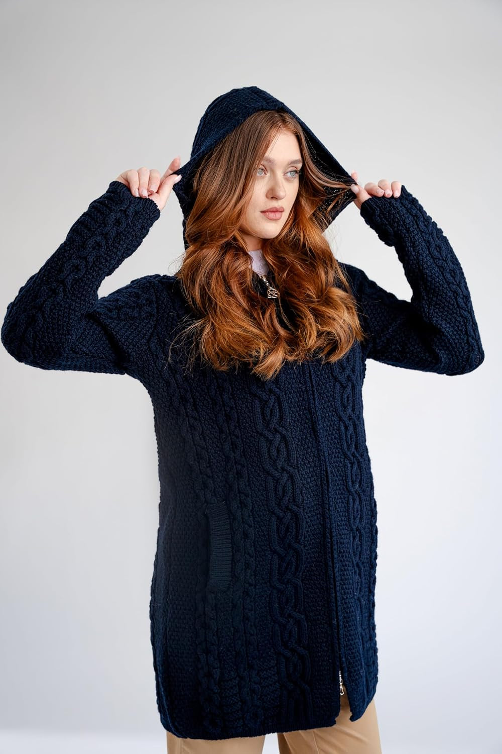 Celtic Merino Wool Jacket – Elegant Heritage Knit