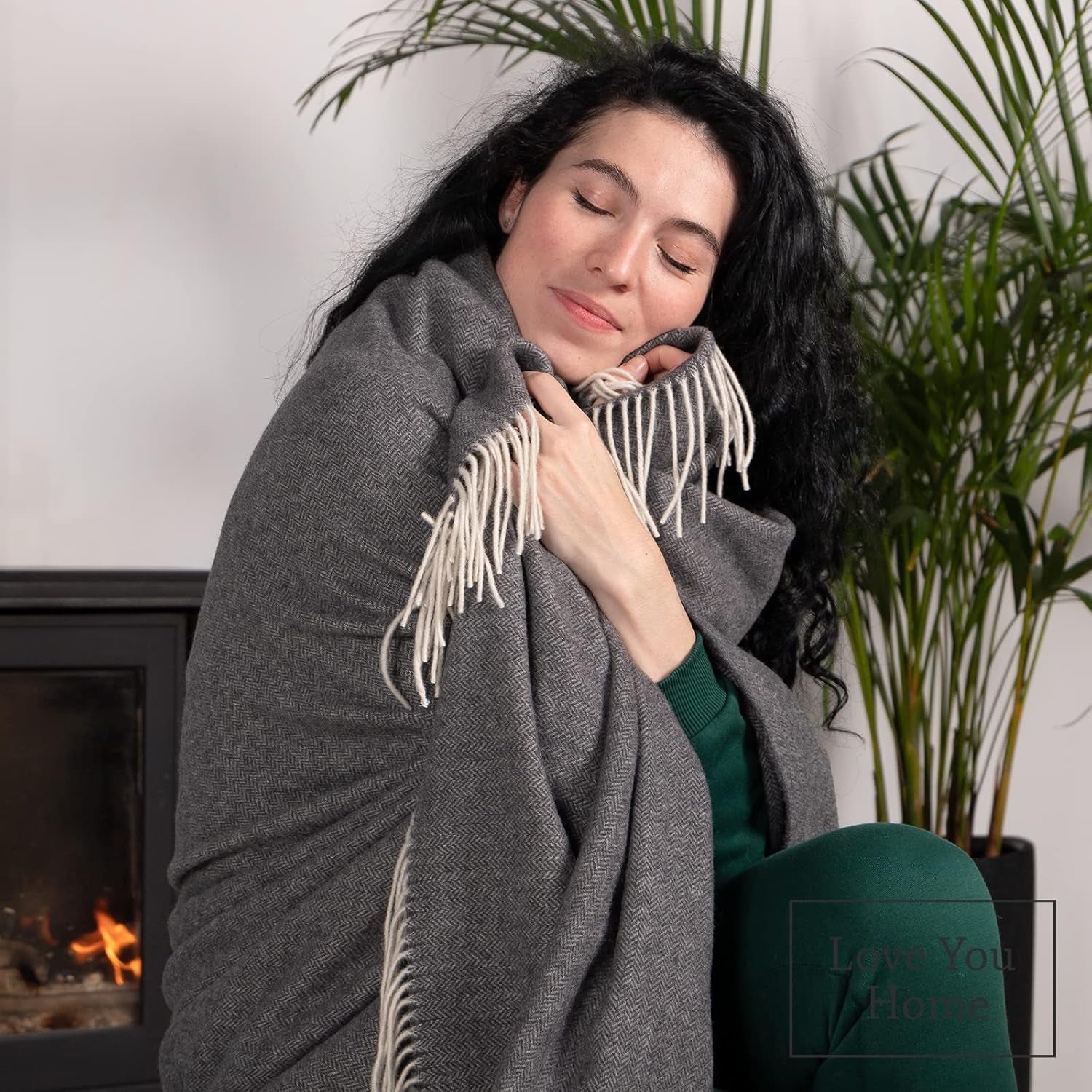 Cashmere Throw Blanket – Dark Grey