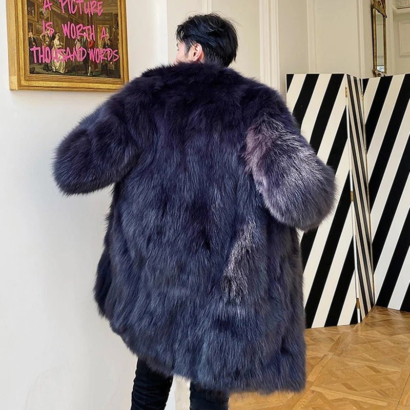 Faux Fur Wool Winter Men's Trench Coat Sleek Warmth with a Tailored Finish - Alpaca House