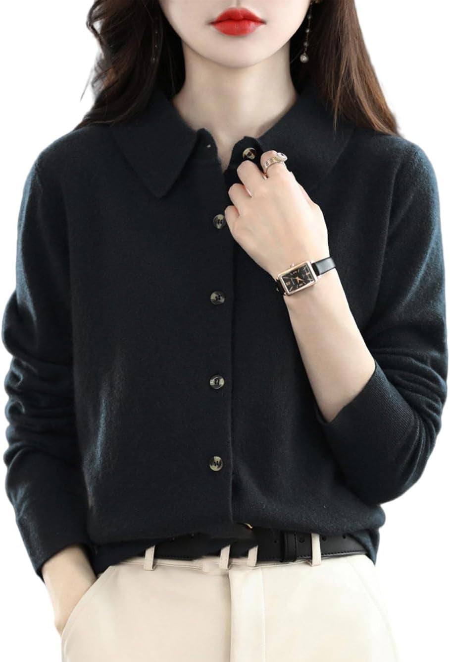 Merino Knitted Jacket – Relaxed Draped Style