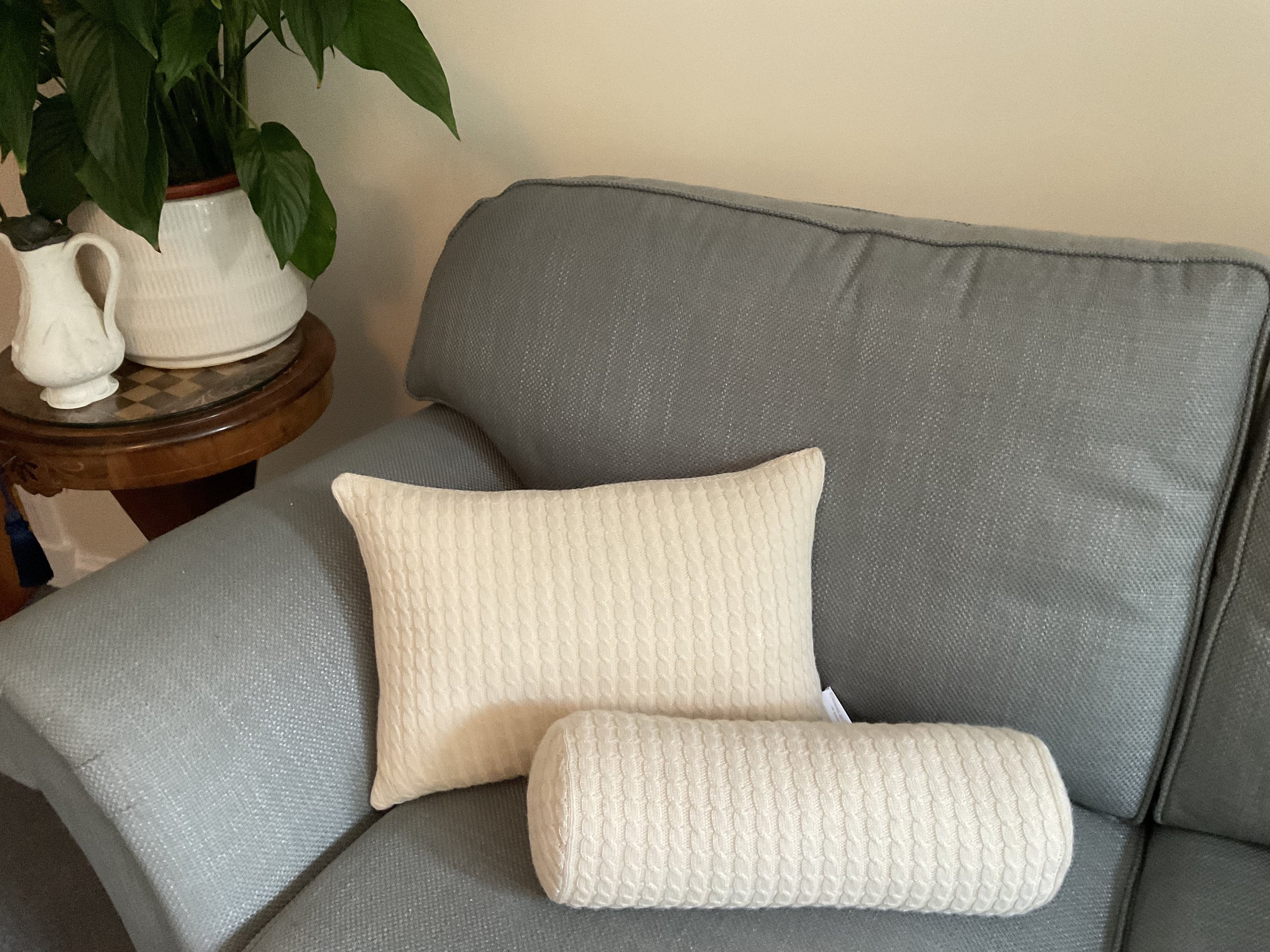 Alpaca Wool Cushion – Cream Design