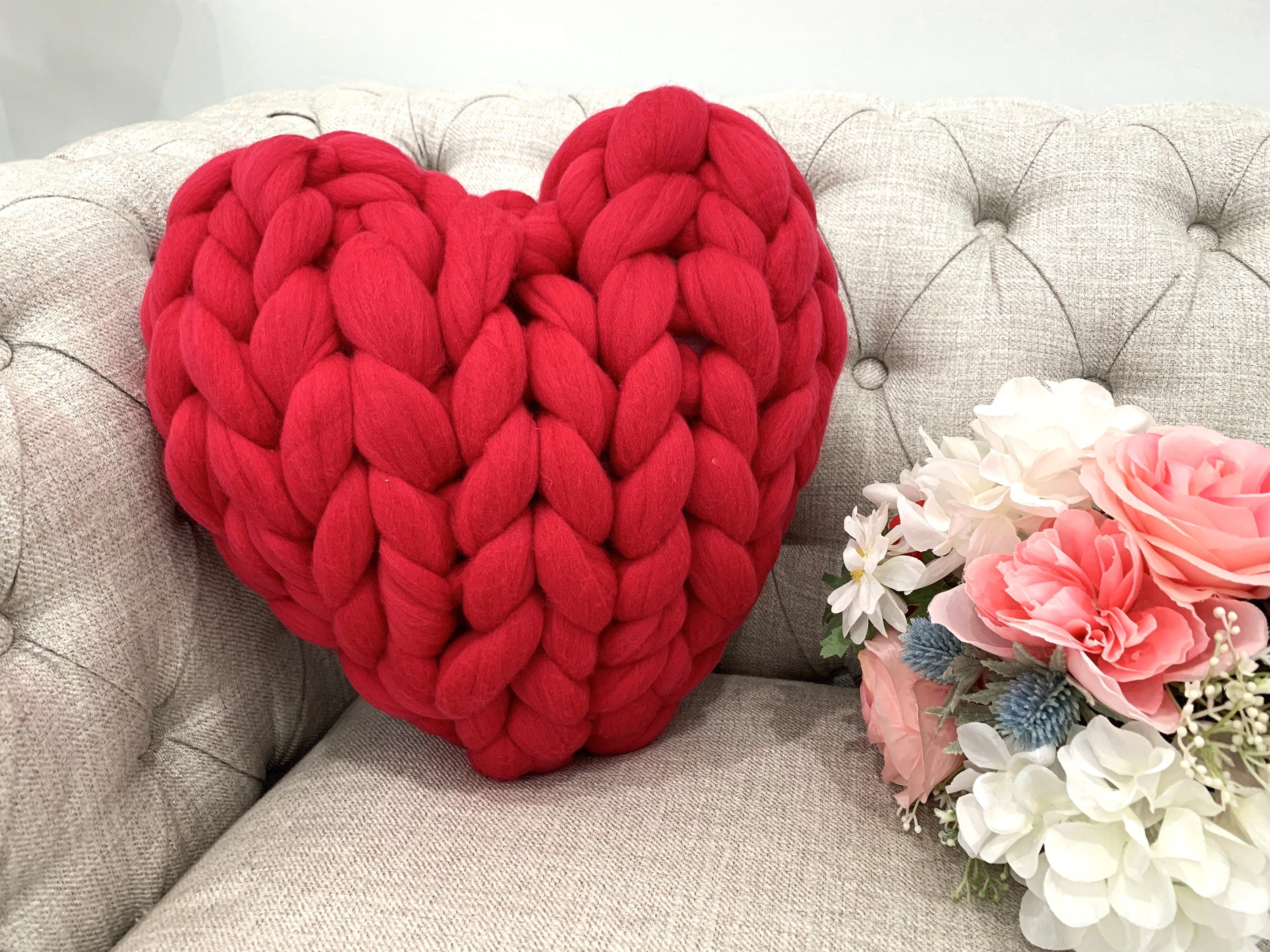 Merino Wool Cushion – Heart-Shaped