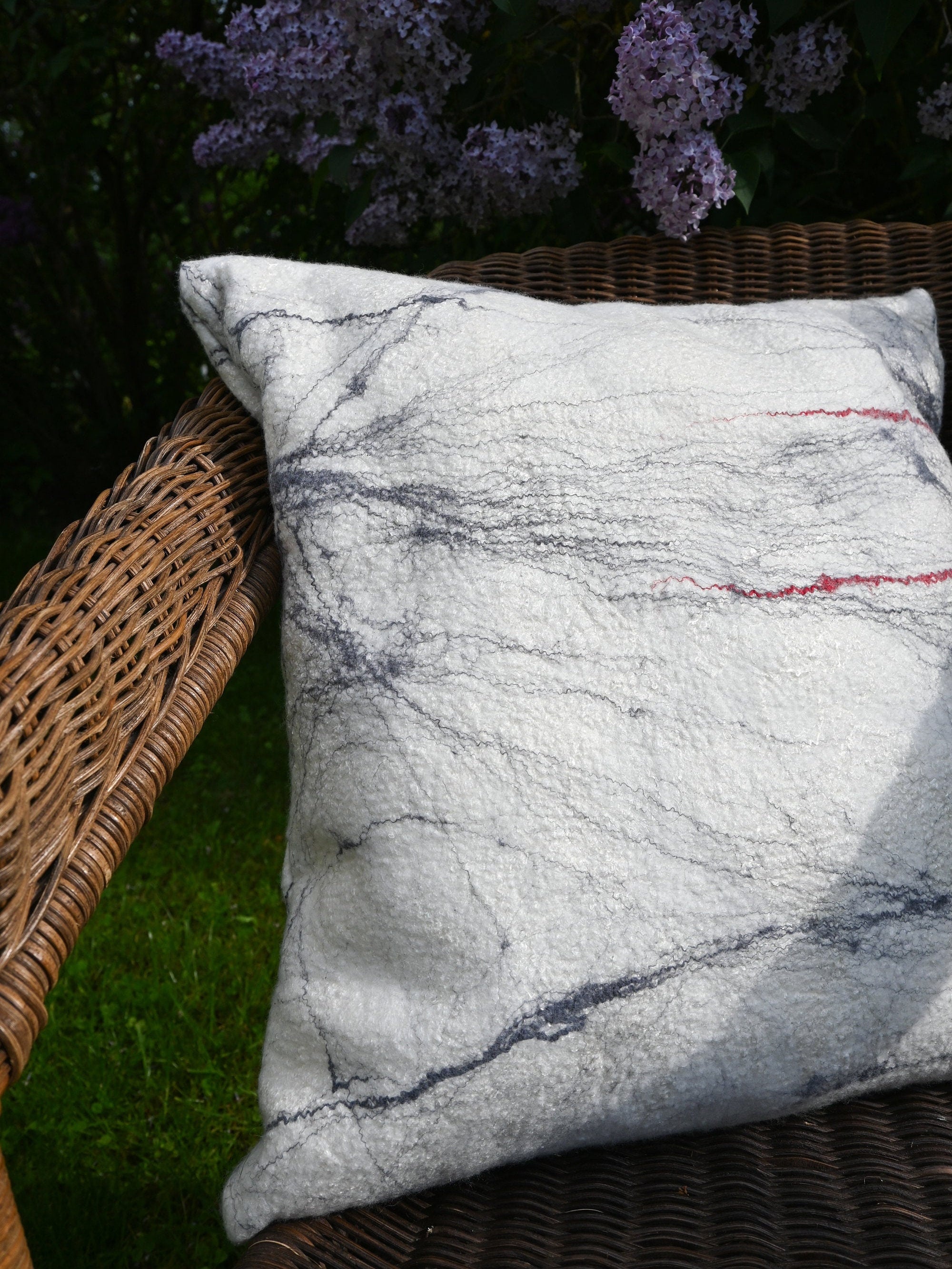 Handmade Merino Cushion – White