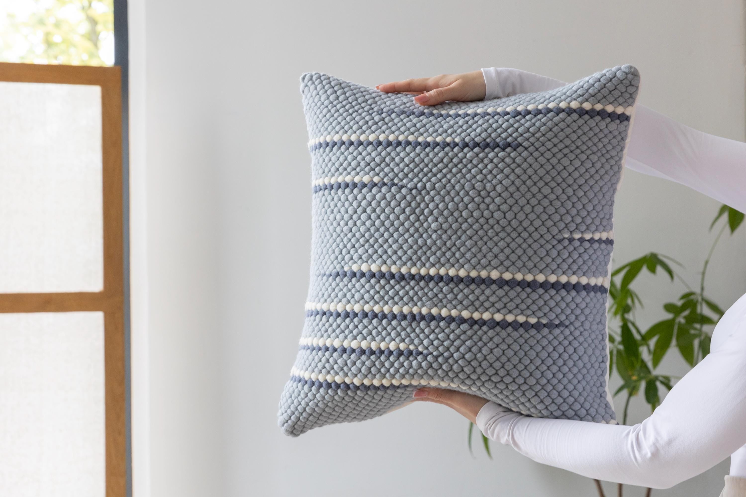 Merino Pillow Cover – Slate Blue