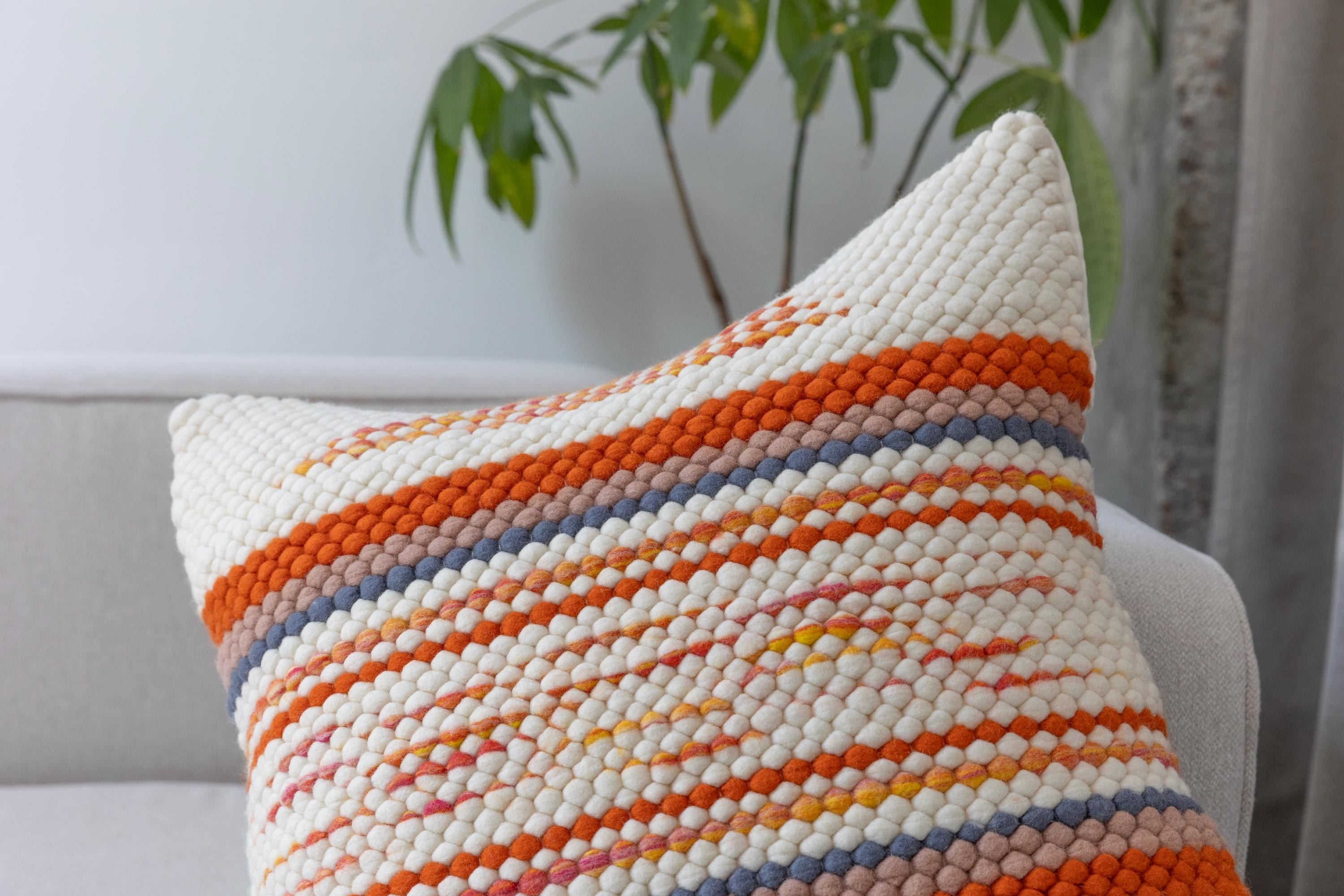 Handwoven Merino Pillow Cover – Textured
