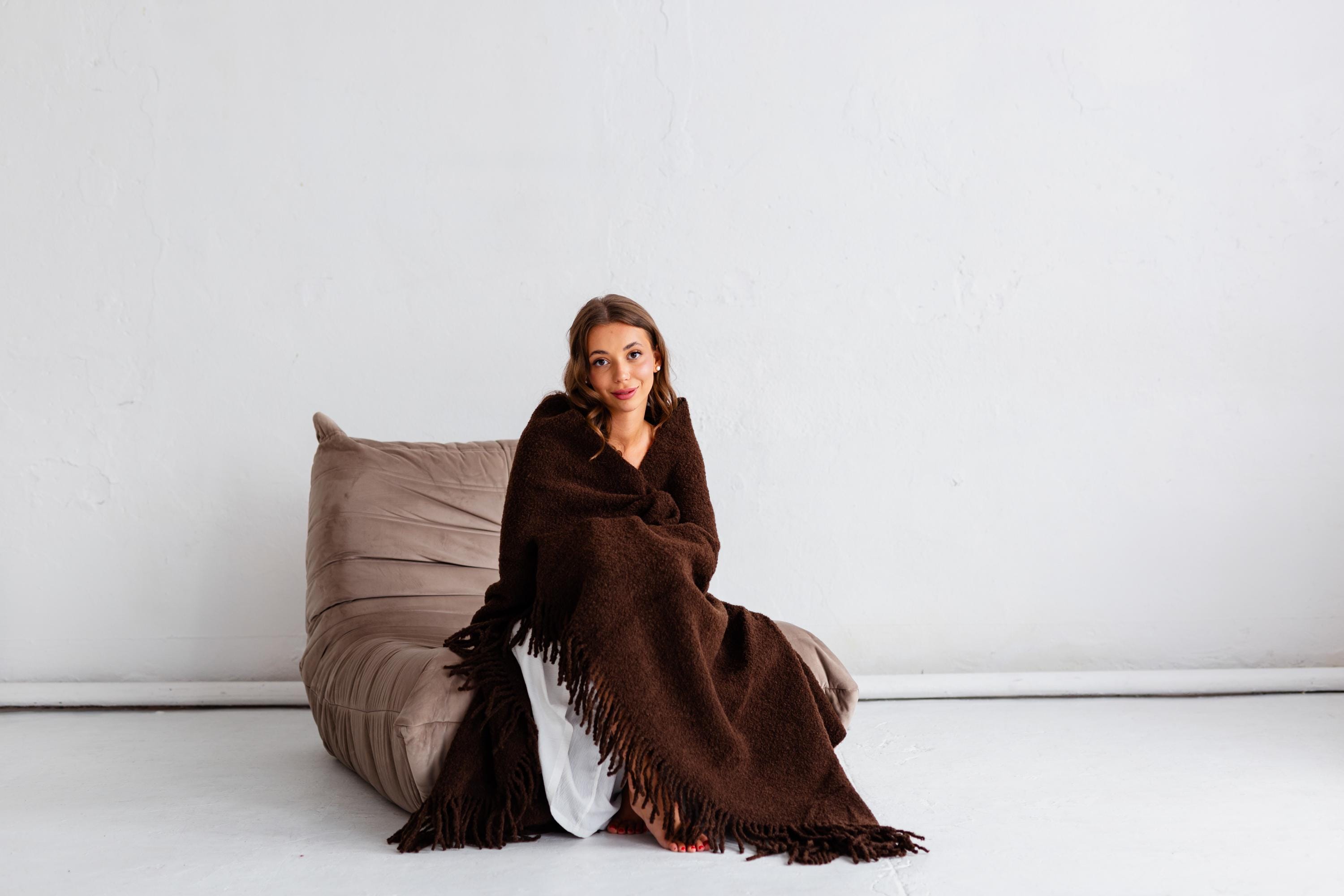 Merino Throw Blanket – Chocolate Brown