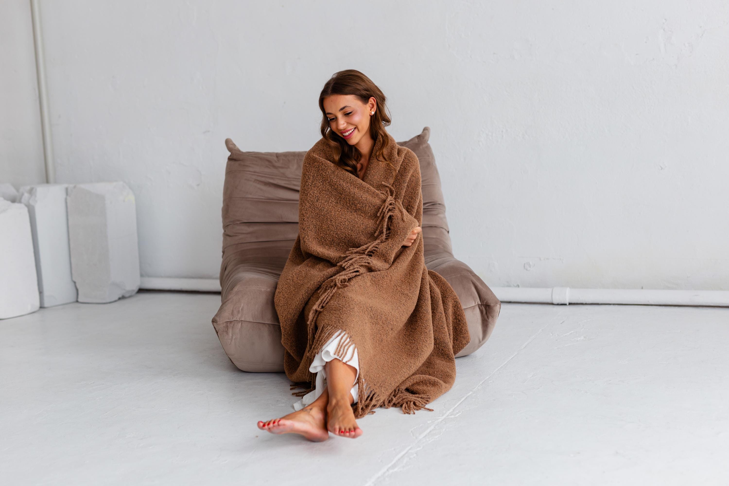 Merino Sofa Throw – Caramel