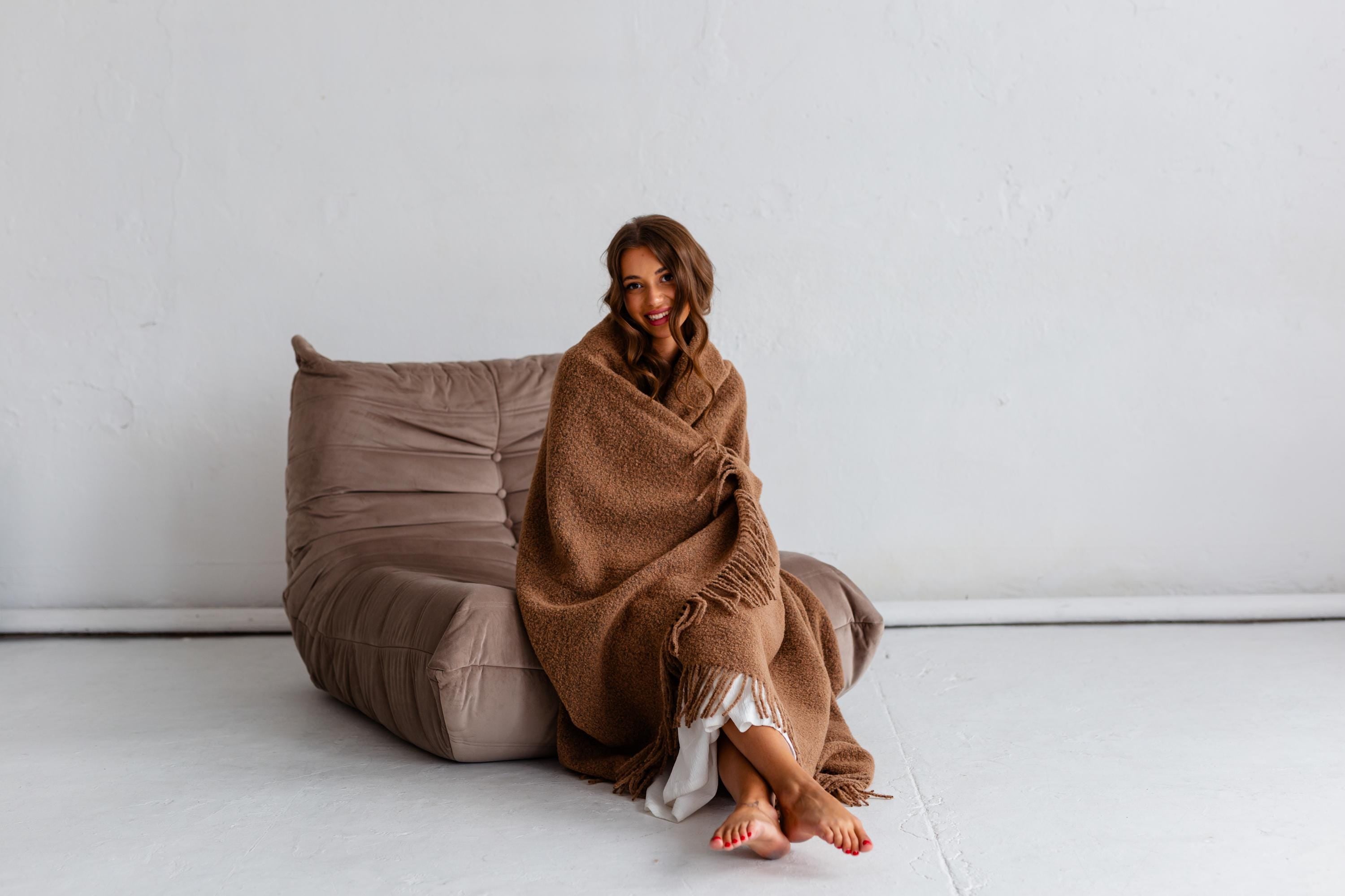 Merino Sofa Throw – Caramel
