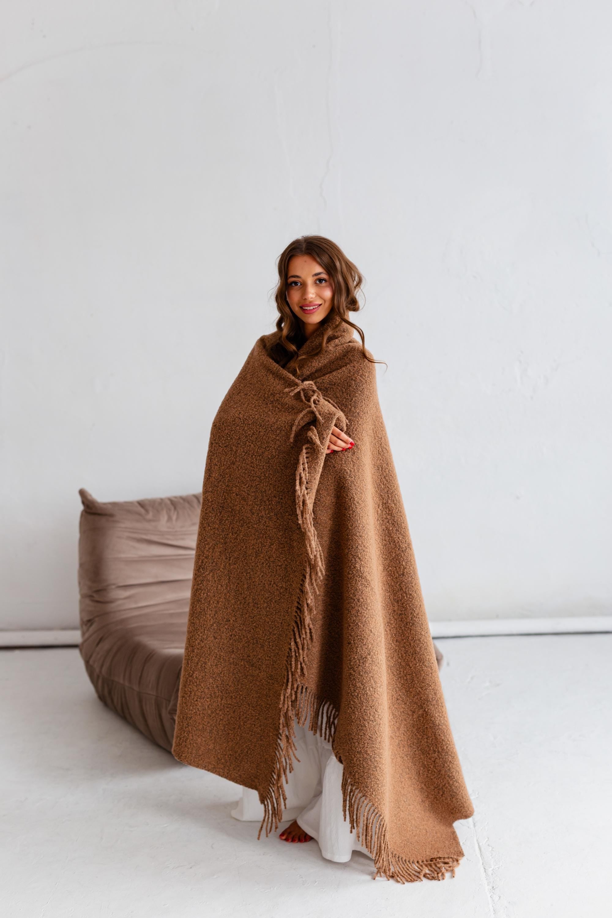 Merino Sofa Throw – Caramel