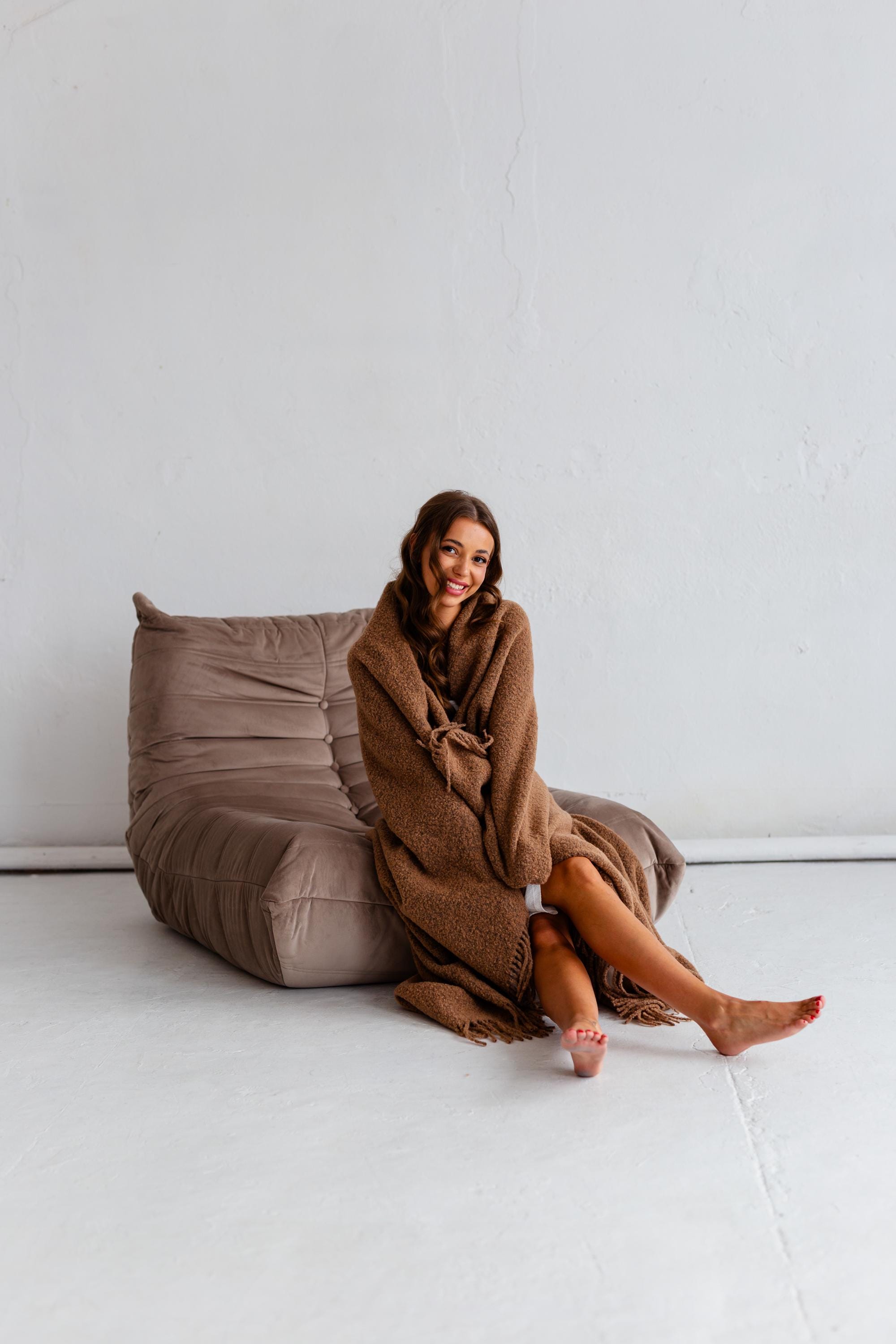 Merino Sofa Throw – Caramel
