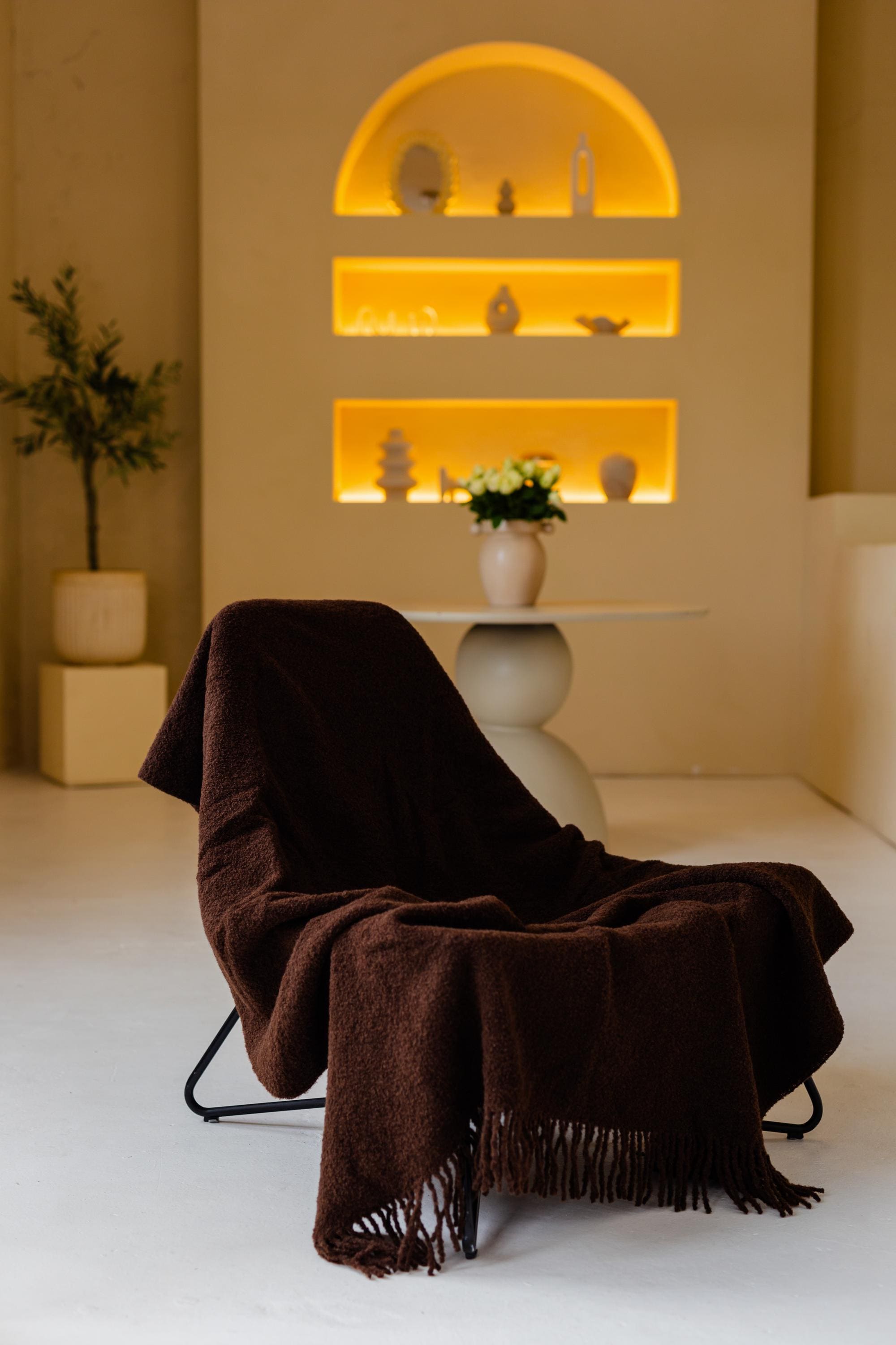 Merino Throw Blanket – Chocolate Brown