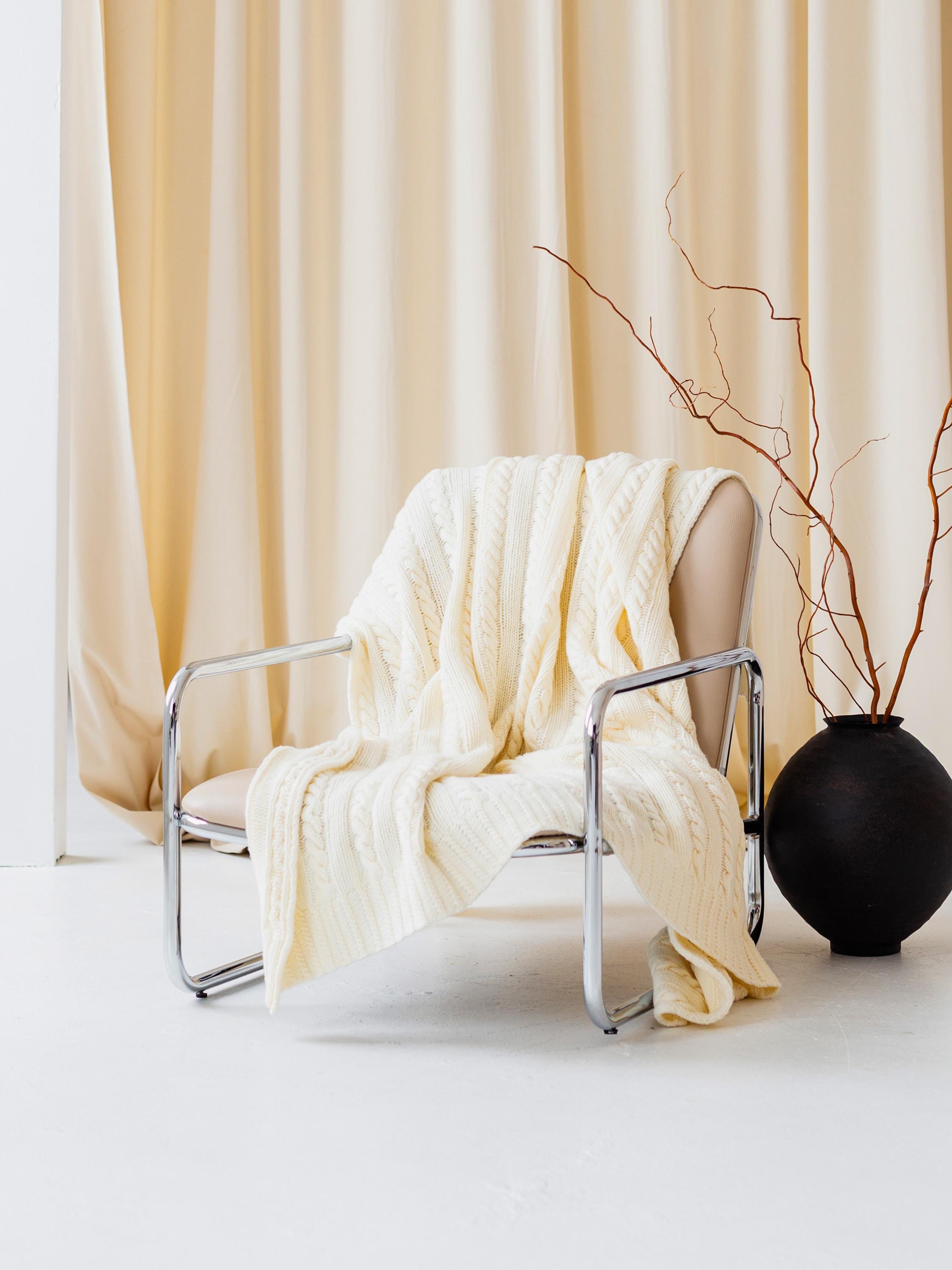 Merino Sofa Throw – Cream Vanilla