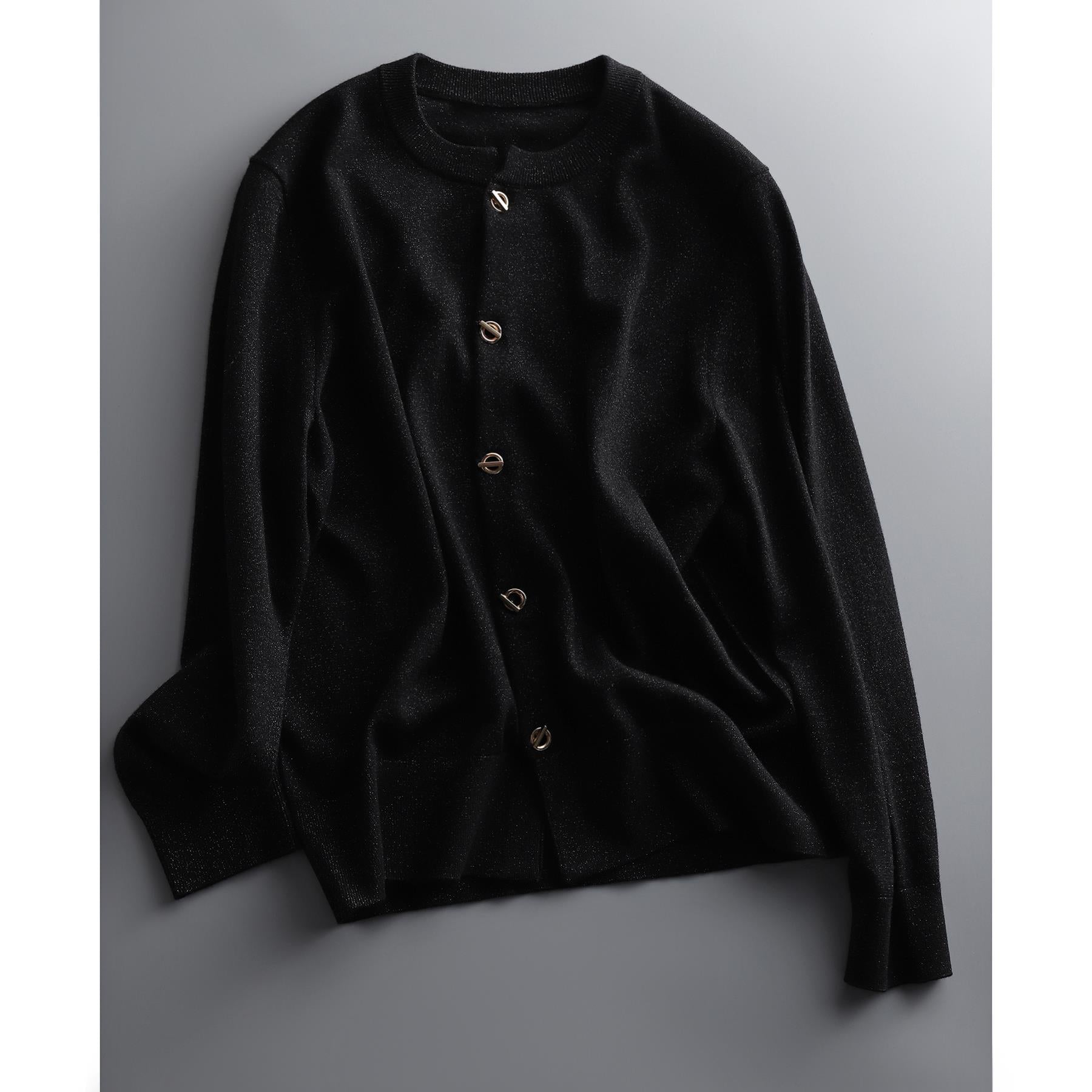 Metal Buckle Lazy Wool Coat Knitted Cardigan Thin Women - Alpaca House