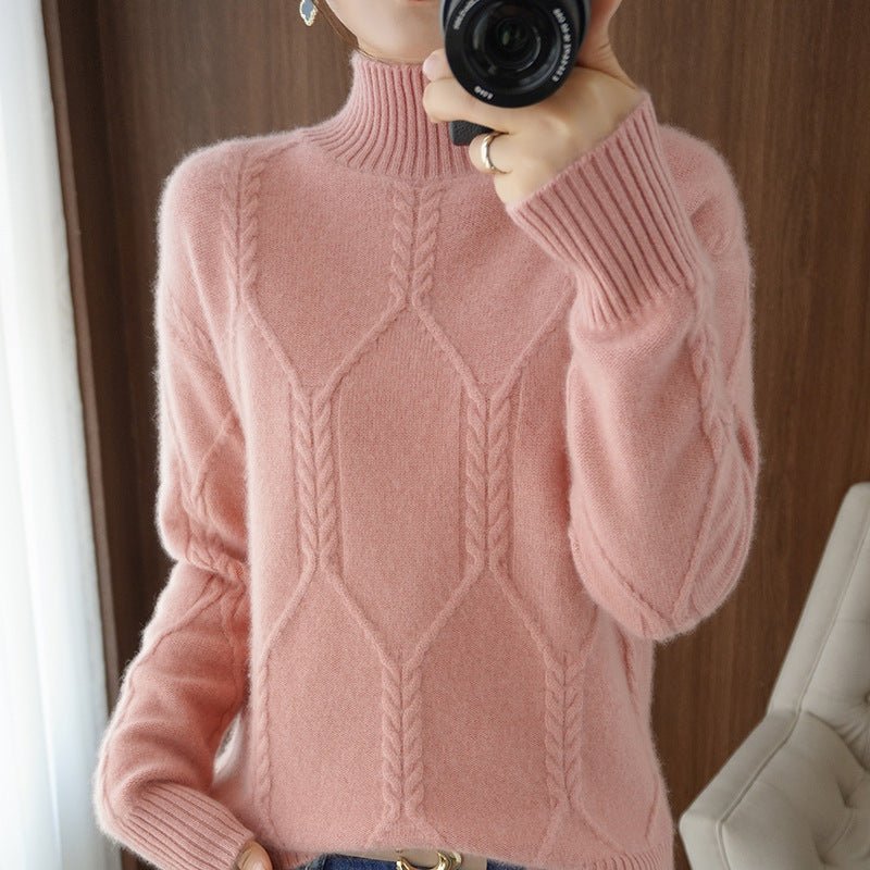 Women's Thickened Turtleneck Wool Bottoming Sweater - Alpaca House