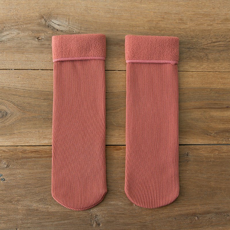 Wool Thickened Women's Medium Tube Solid Color Socks - Alpaca House