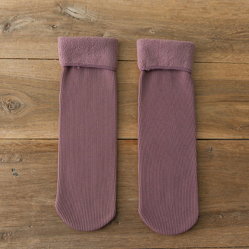 Wool Thickened Women's Medium Tube Solid Color Socks - Alpaca House