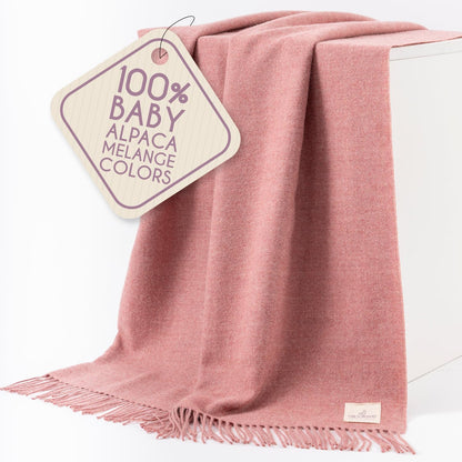 Alpaca Wool Throw Blanket – Herringbone Design