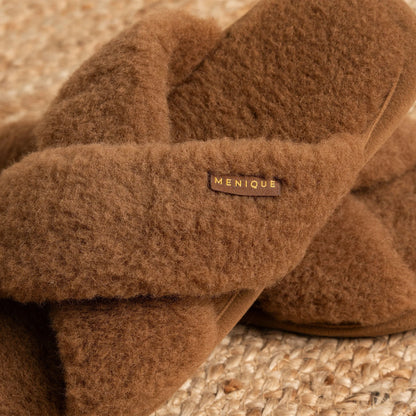 Merino Cross Slippers – Fluffy Camel